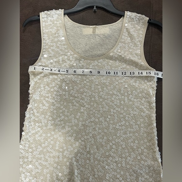 NWT J. Crew Women’s XS Ivory Sequin Sleeveless Blouse - Picture 6 of 6